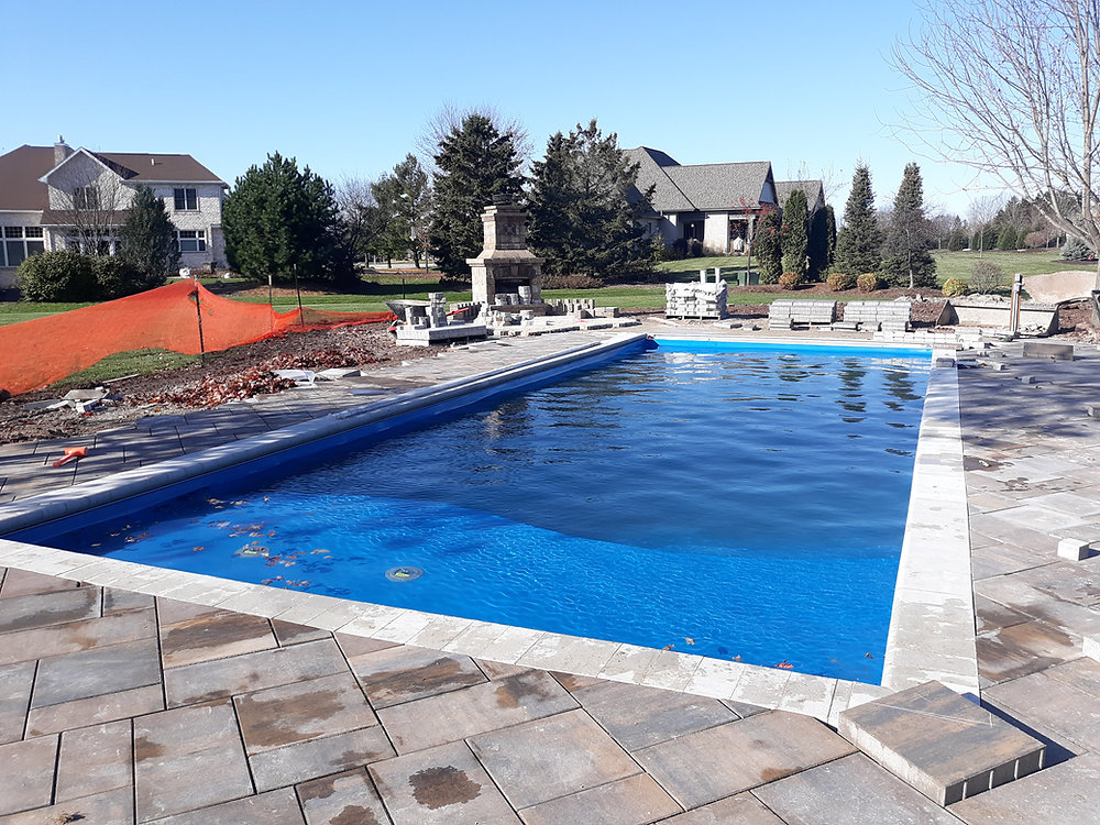 Illustrated swimming pool installation project planning board